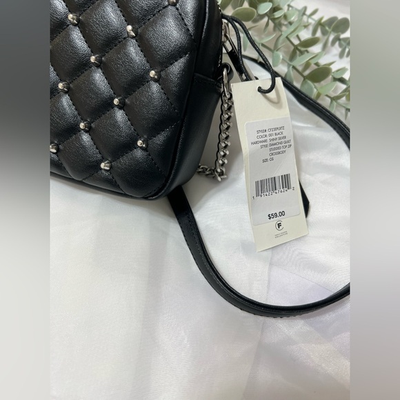 NWT Rebecca Minkoff Diamond Quilt Studded Top Zip Crossbody Camera Bag Purse - Picture 2 of 11